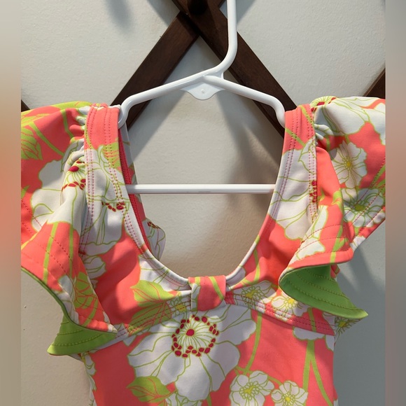 Janie and Jack Floral Ruffle Swimsuit Toddler Girl 2T - Picture 3 of 6